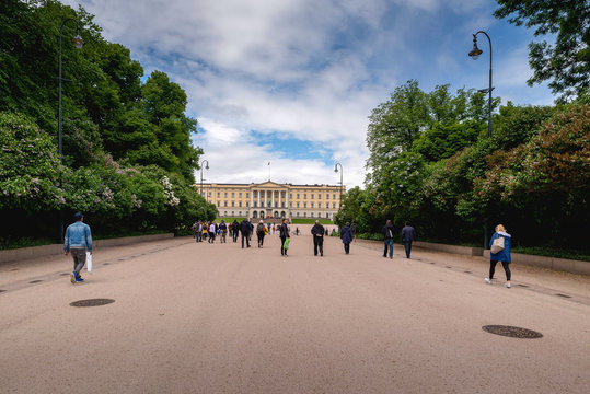 View of the Slottet, the Royal Palace in Oslo