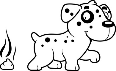 Obraz na płótnie Canvas Cartoon Dalmatian Poop