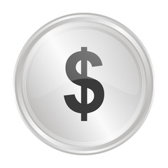 Dollar Währung - Verchromter Button