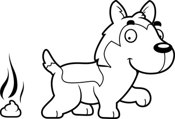 Cartoon Husky Poop
