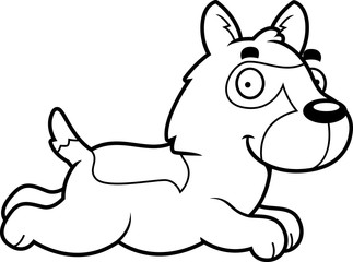 Cartoon German Shepherd Running