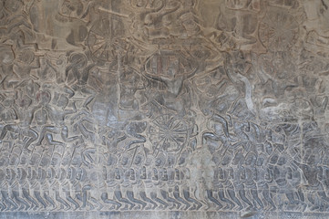 Bas-reliefs in Angkor Wat, Cambodia