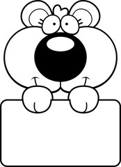 Cartoon Bear Cub Sign