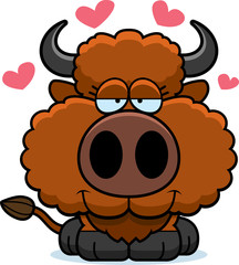 Obraz premium Cartoon Buffalo Love