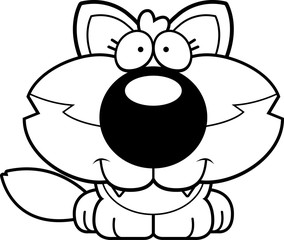 Cartoon Happy Wolf Pup