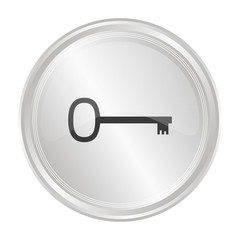 Schlüssel Geheimnis - Verchromter Button