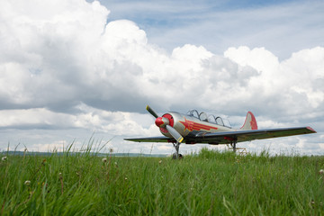 Airplane on the field