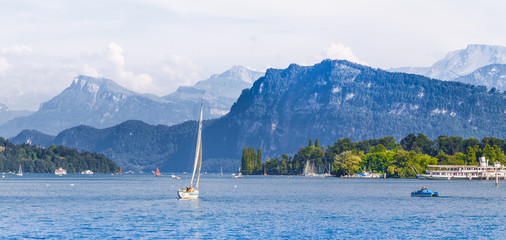 Lake Lucerne with Alps in summer, Switzerland