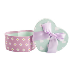 Pastel green gift box and pink bow