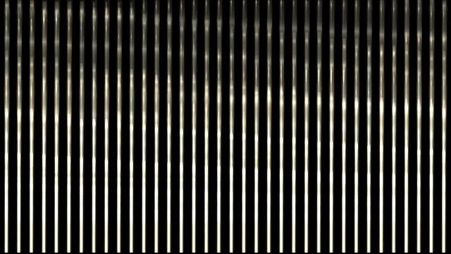 4k waving light on metal strips,stainless-steel lines rhythm,vj music background.	