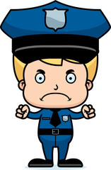 Cartoon Angry Police Officer Boy