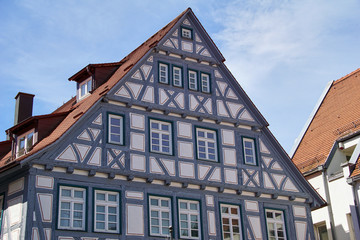 Fototapeta na wymiar traditional german timber frame house in Waiblingen (Baden-Wuerttemberg)