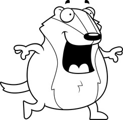 Cartoon Badger Walking