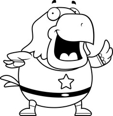 Cartoon Superhero Bald Eagle