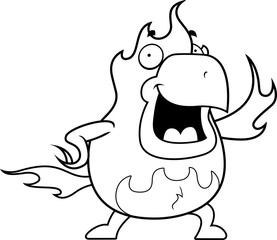 Cartoon Phoenix Waving