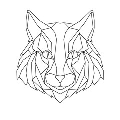 Fototapeta premium Cat stylized triangle polygonal model