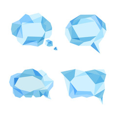 Speech bubbles stylized triangle polygonal model