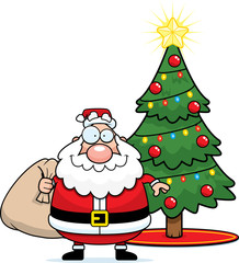 Cartoon Santa Claus Christmas Tree