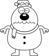 Sad Cartoon Snowman Santa
