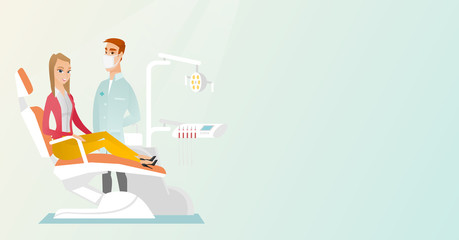 Patient and doctor in the dentist office.