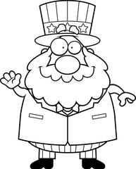 Cartoon Patriotic Man Waving