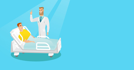 Doctor visiting a patient vector illustration.