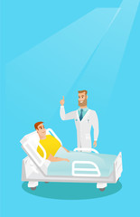 Doctor visiting a patient vector illustration.