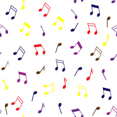 Abstract seamless background with music signs.