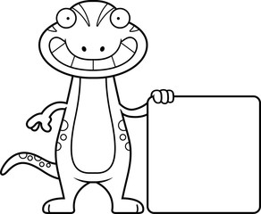 Cartoon Gecko Sign