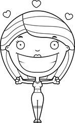 Cartoon Fitness Woman Hug