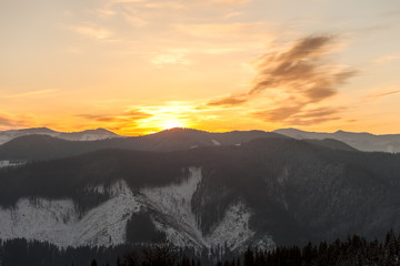 Beautiful winter mountains landscape