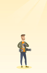 Photographer taking a photo vector illustration.