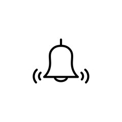 thin line bell icon on white background