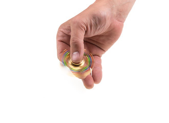 Golden spinner in hand