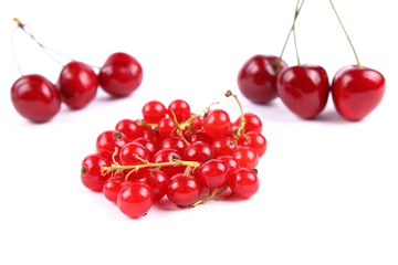 Cherries and currants in a vacuum