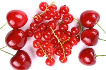 Cherries and currants in a vacuum