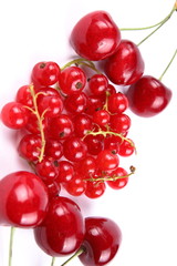 Cherries and currants in a vacuum