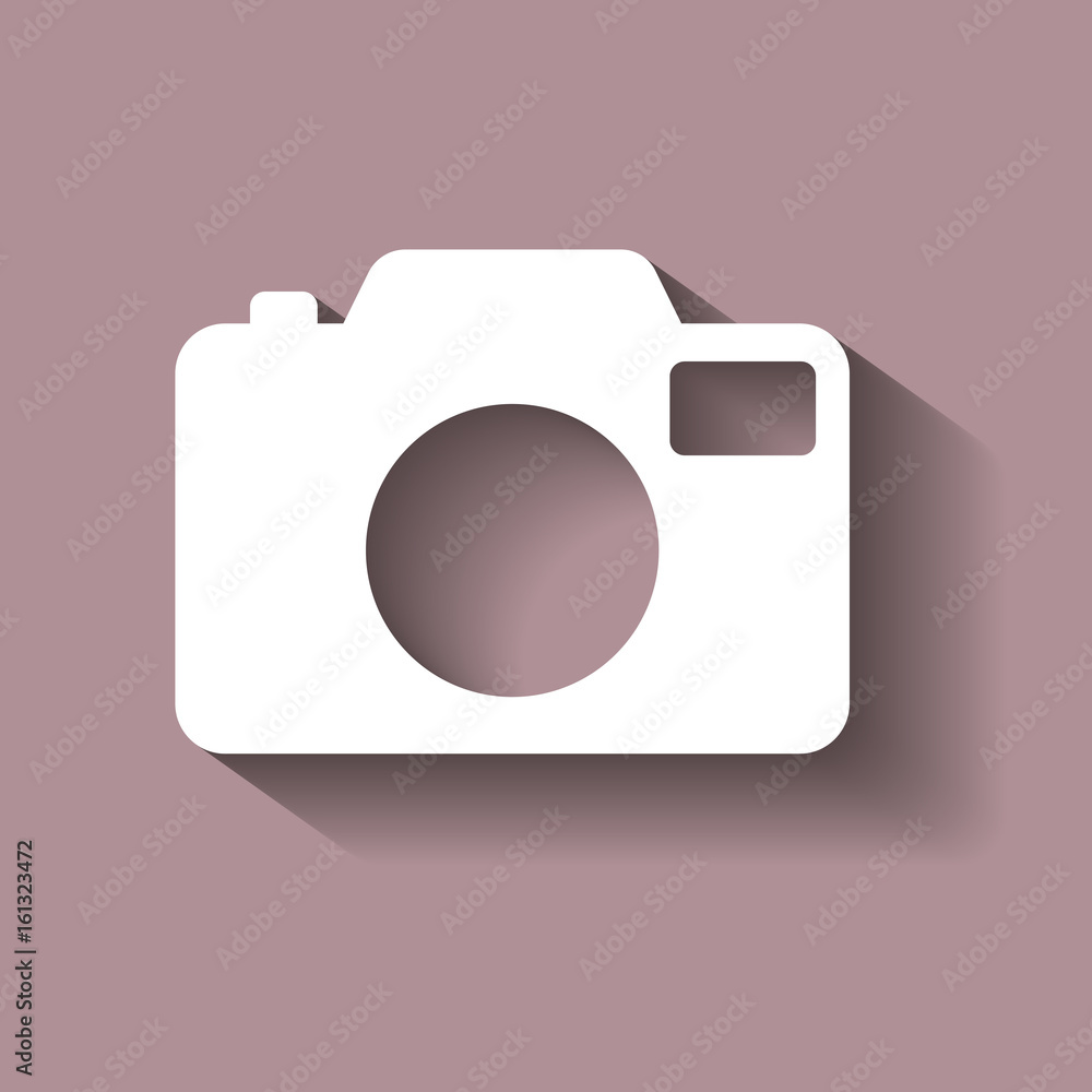 Aufkleber retro camera icon vector with shadow.