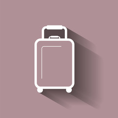 Vector luggage icon with shadow