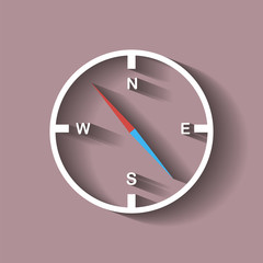 Vector compass icon with shadow