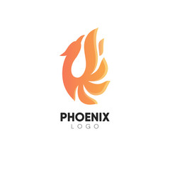 Abstract minimalistic logo of phoenix.