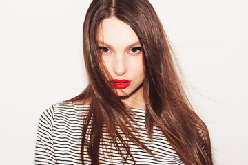 Beautiful portrait of beautiful woman with bright make-up