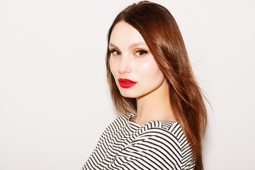 Beautiful portrait of beautiful woman with bright make-up