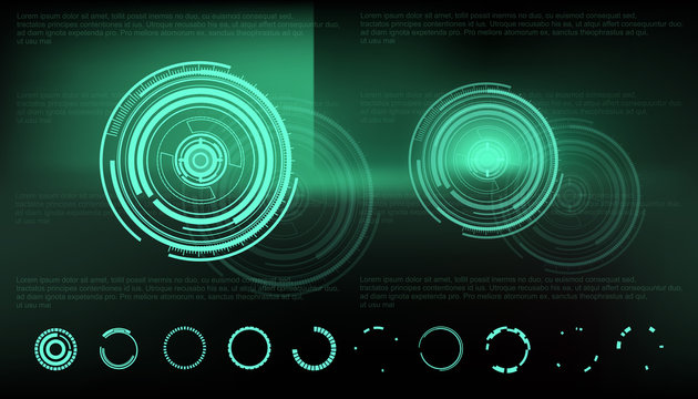Futuristic virtual graphic touch user interface, HUD
