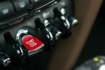 Engine start/stop button in the new car.