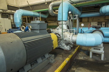 Fototapeta na wymiar several water pumps with electric motors