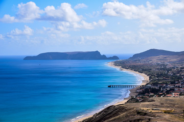 Scenic view of Vila Baleira beach in Porto Santo north of Madeira Portugal
