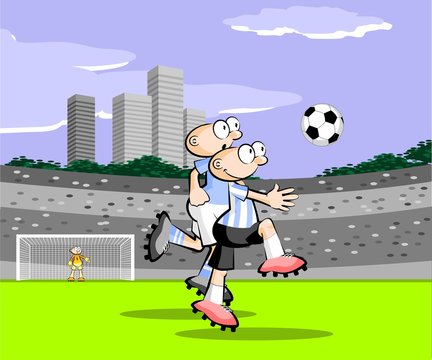 Argentina vs Uruguay Cartoons Soccer players