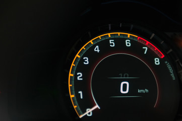 Speedometer and tachometer in the car