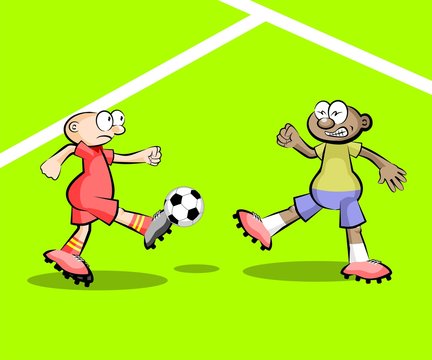 Cartoons Soccer players